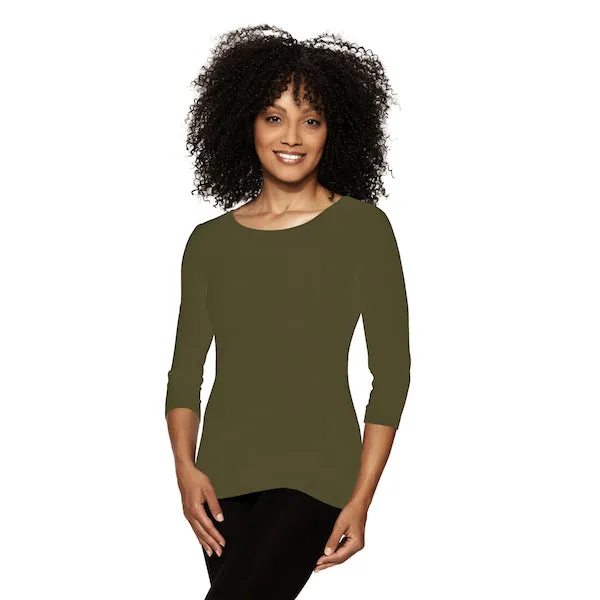 3/4 Sleeve Crewneck Top sold by skinnytees