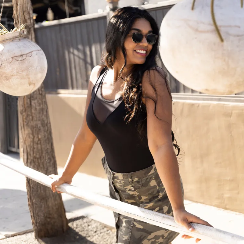 Deep Mesh V Neck Tank sold by skinnytees