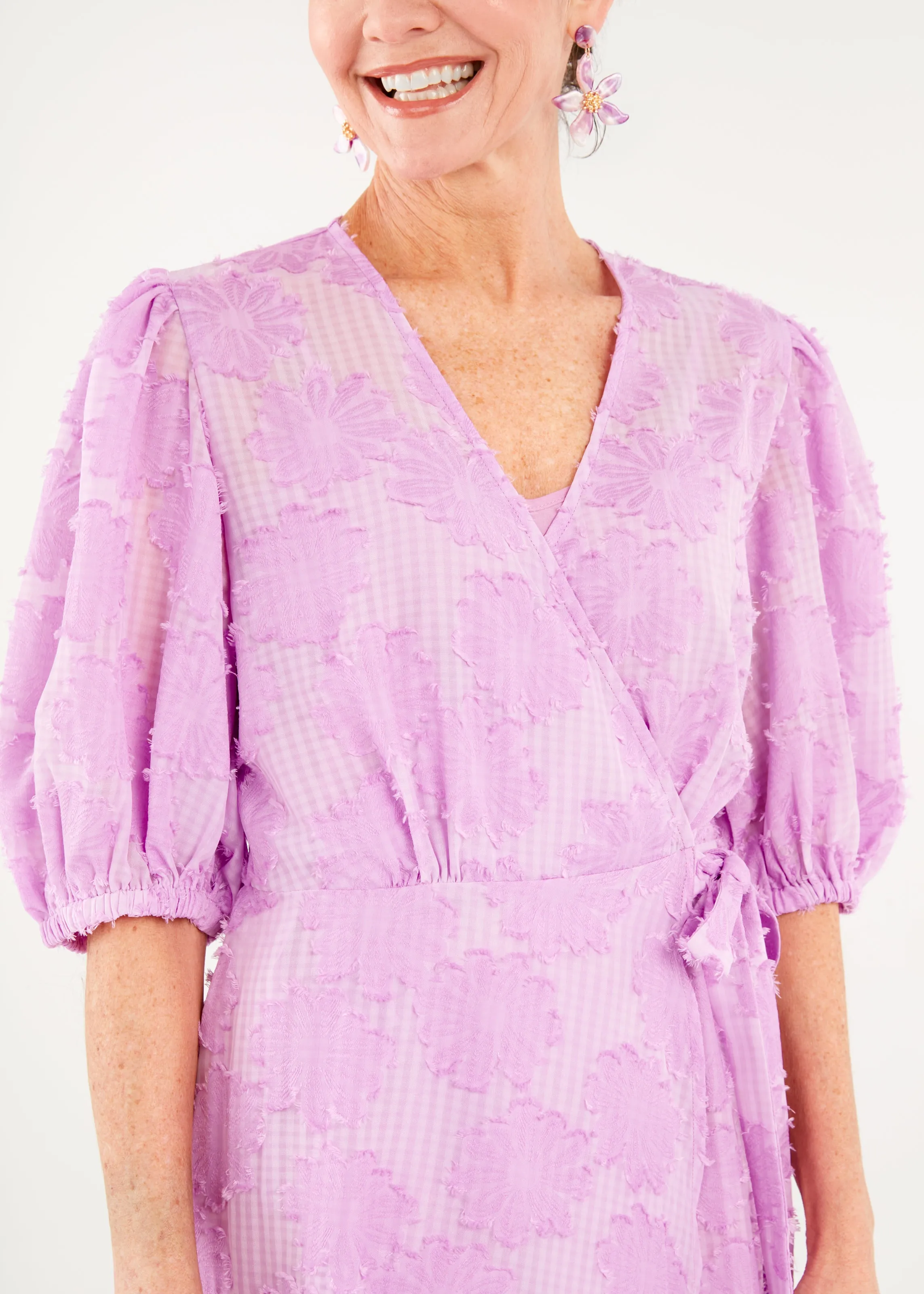 Diane Dress Lavender Sunflower Chiffon sold by Abbey Glass product image thumbnail 2