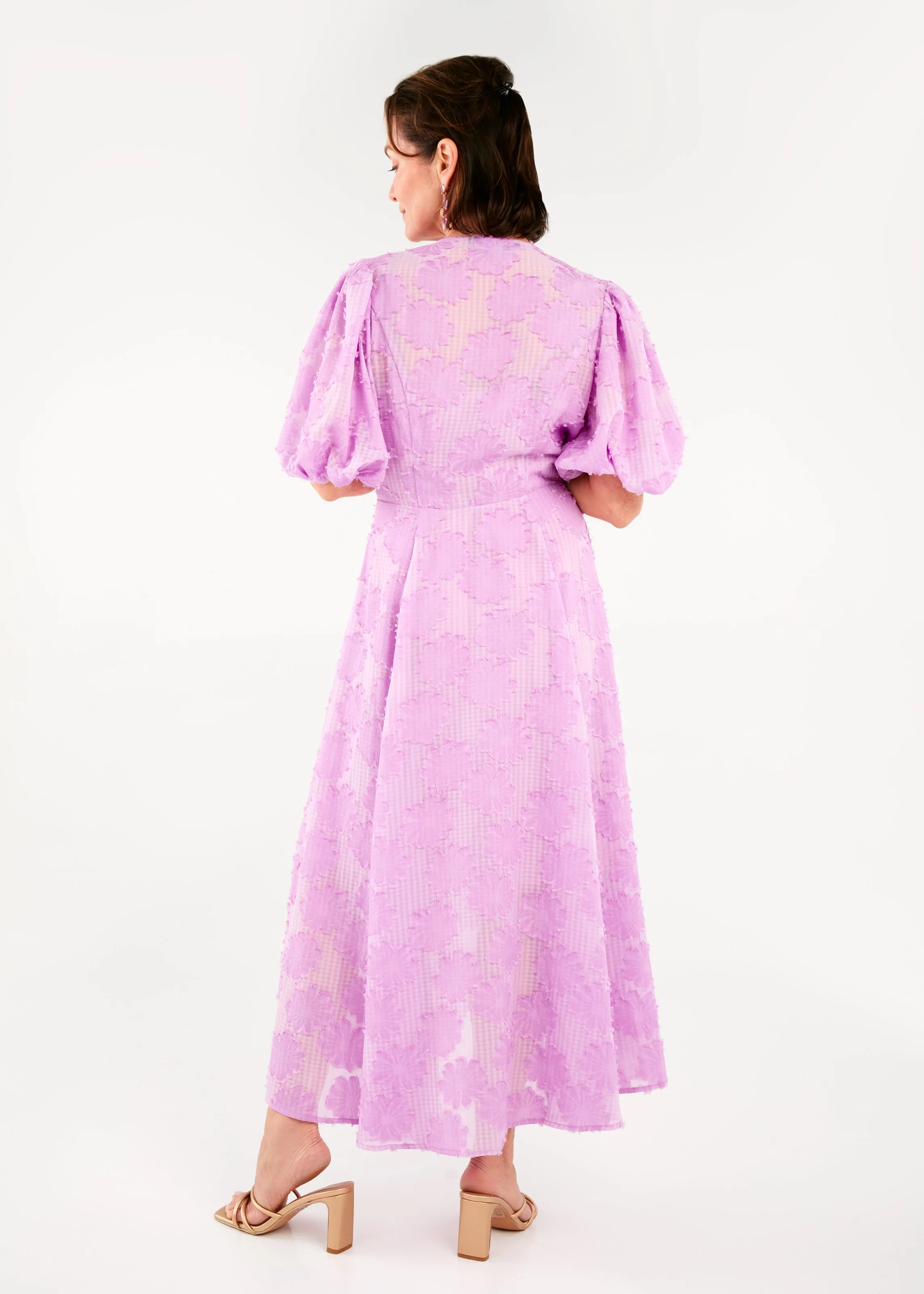 Diane Dress Lavender Sunflower Chiffon sold by Abbey Glass product image thumbnail 4