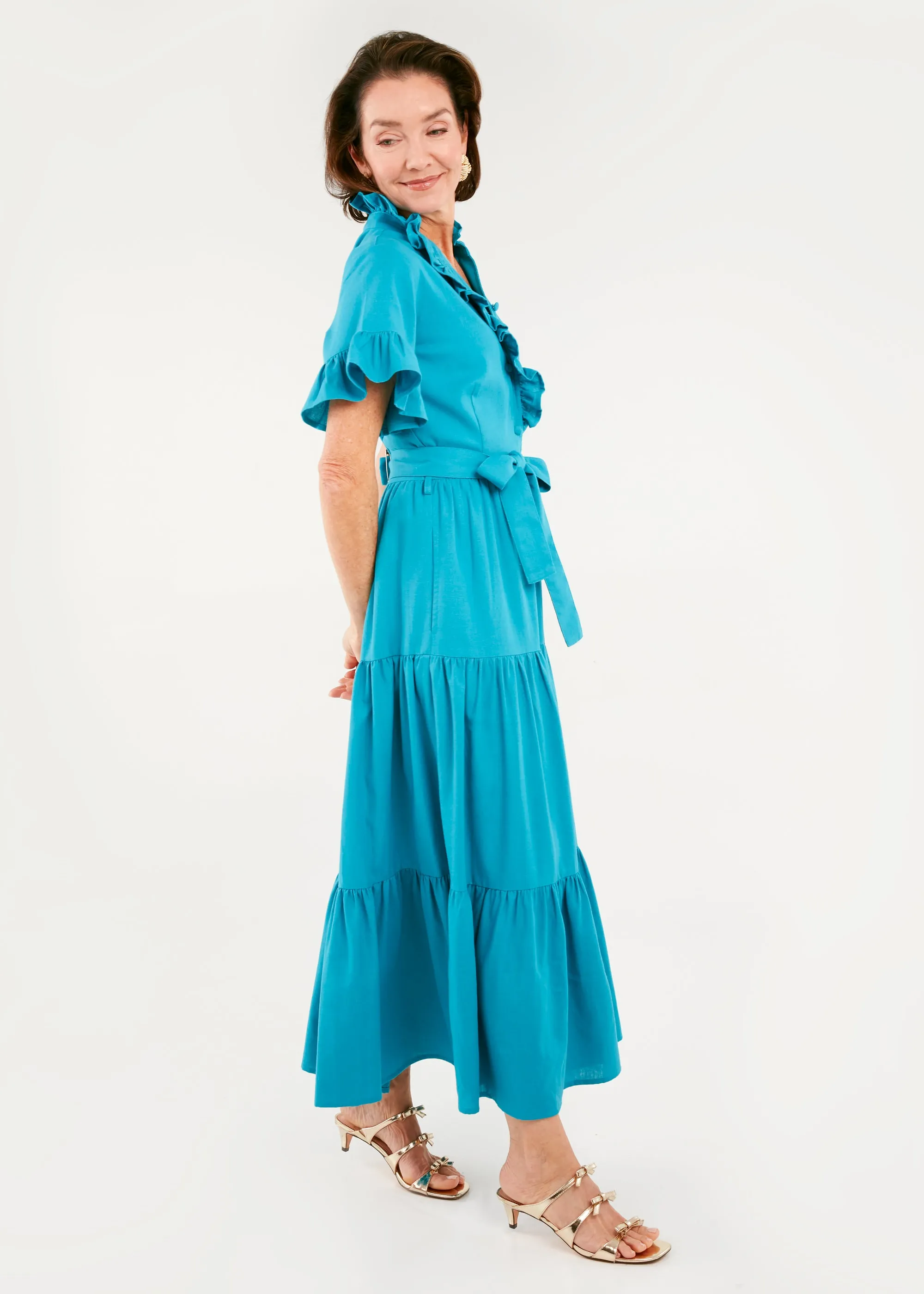 Sadie Maxi Dress Coastal Blue Linen sold by Abbey Glass product image thumbnail 4