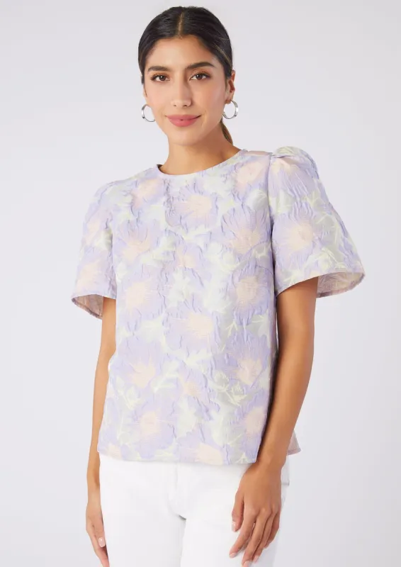 Marty Top Lilac Floral Jacquard sold by Abbey Glass