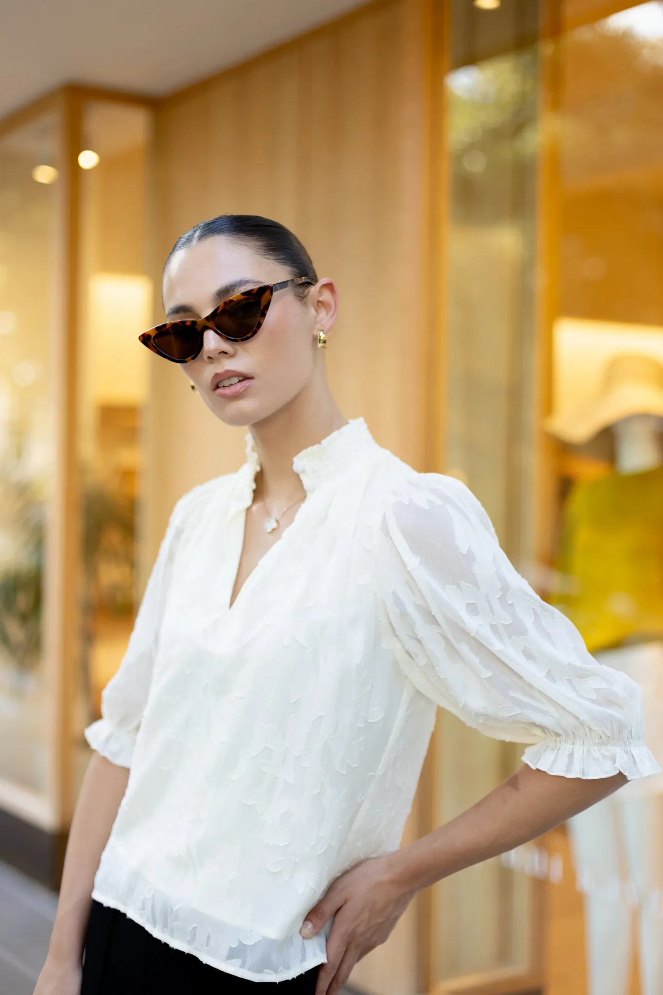 Bennett Top Creme Chiffon sold by Abbey Glass product image thumbnail 4