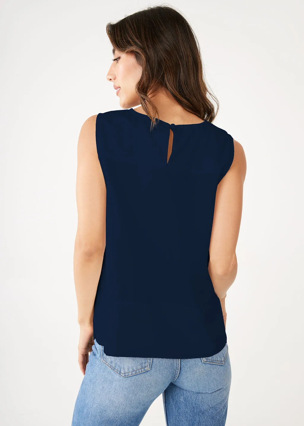Zoe Navy Satin Top sold by Abbey Glass product image thumbnail 3