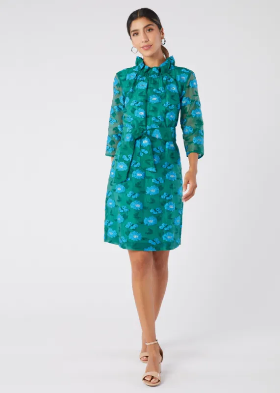 CLAUDINE DRESS GREEN ORGANZA sold by Abbey Glass