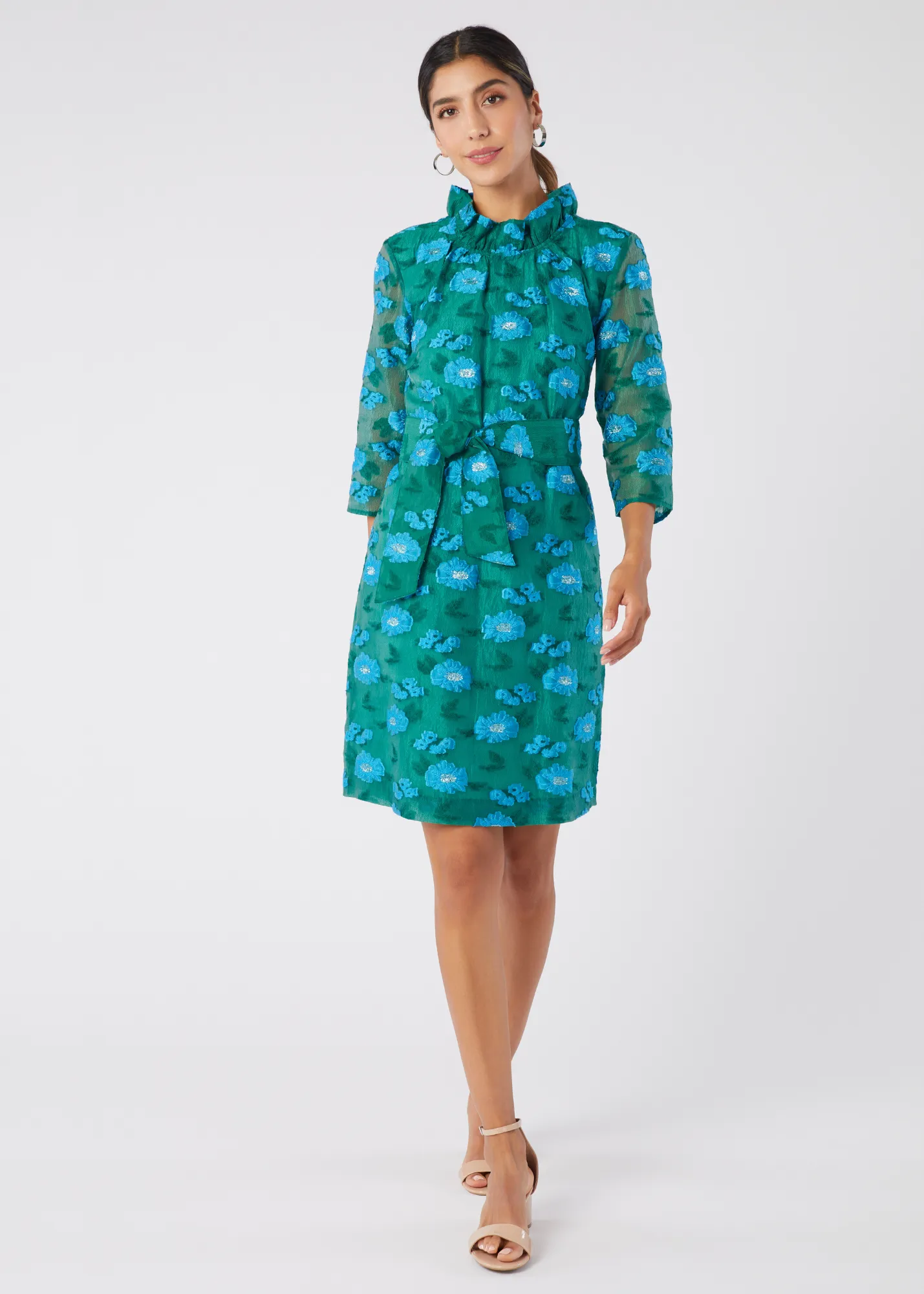 CLAUDINE DRESS GREEN ORGANZA sold by Abbey Glass