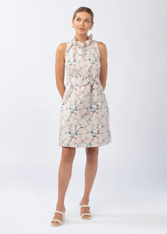 Betty Ruffle Neck Dress Jubilee Garden sold by Abbey Glass