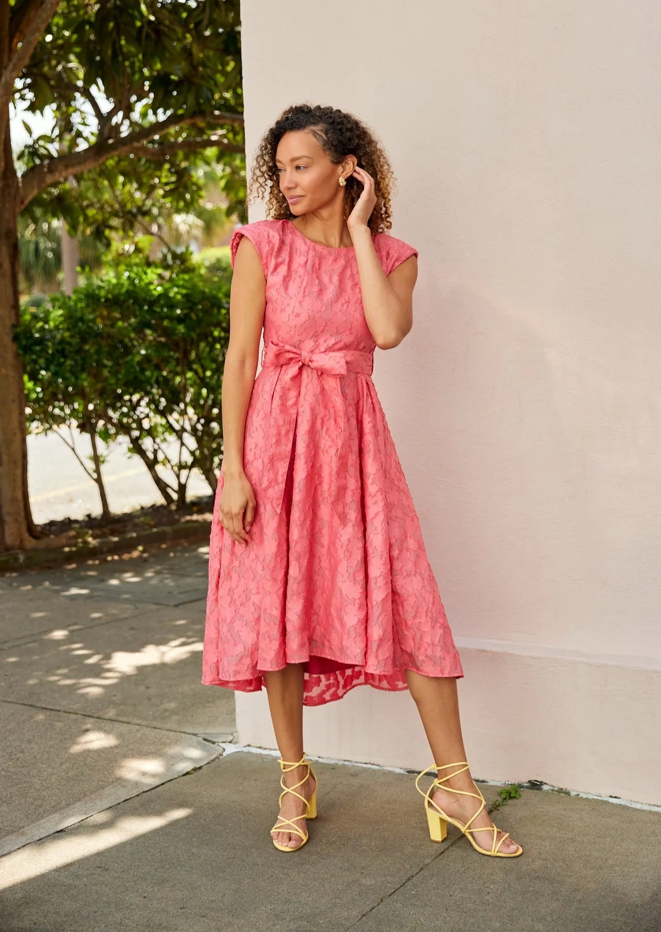 Olivia Dress Hot Coral sold by Abbey Glass