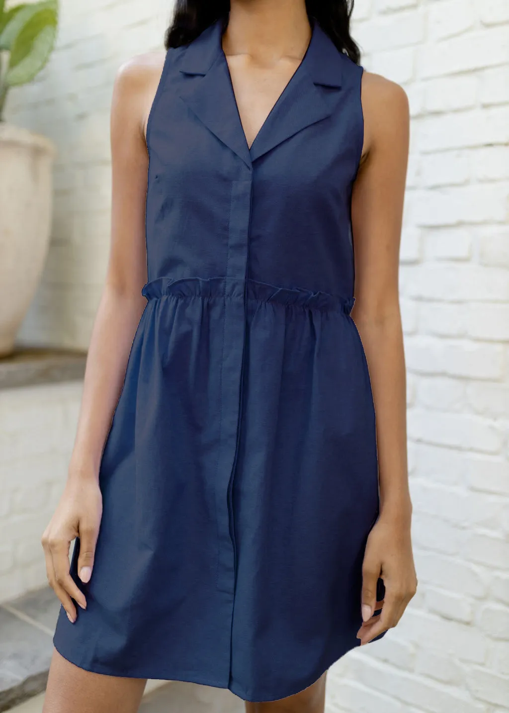 Lucia Collared Dress Navy sold by Abbey Glass product image thumbnail 3