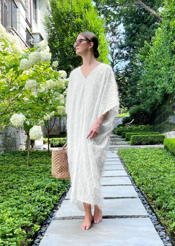Rosemary Caftan Dress White sold by Abbey Glass