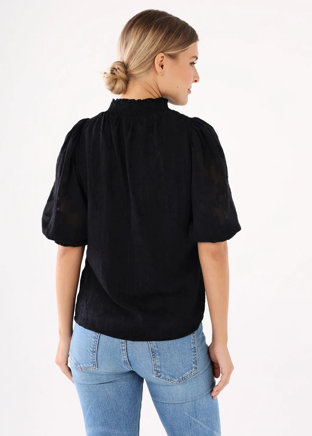 Bennett Top Black Burnout Chiffon sold by Abbey Glass product image thumbnail 4