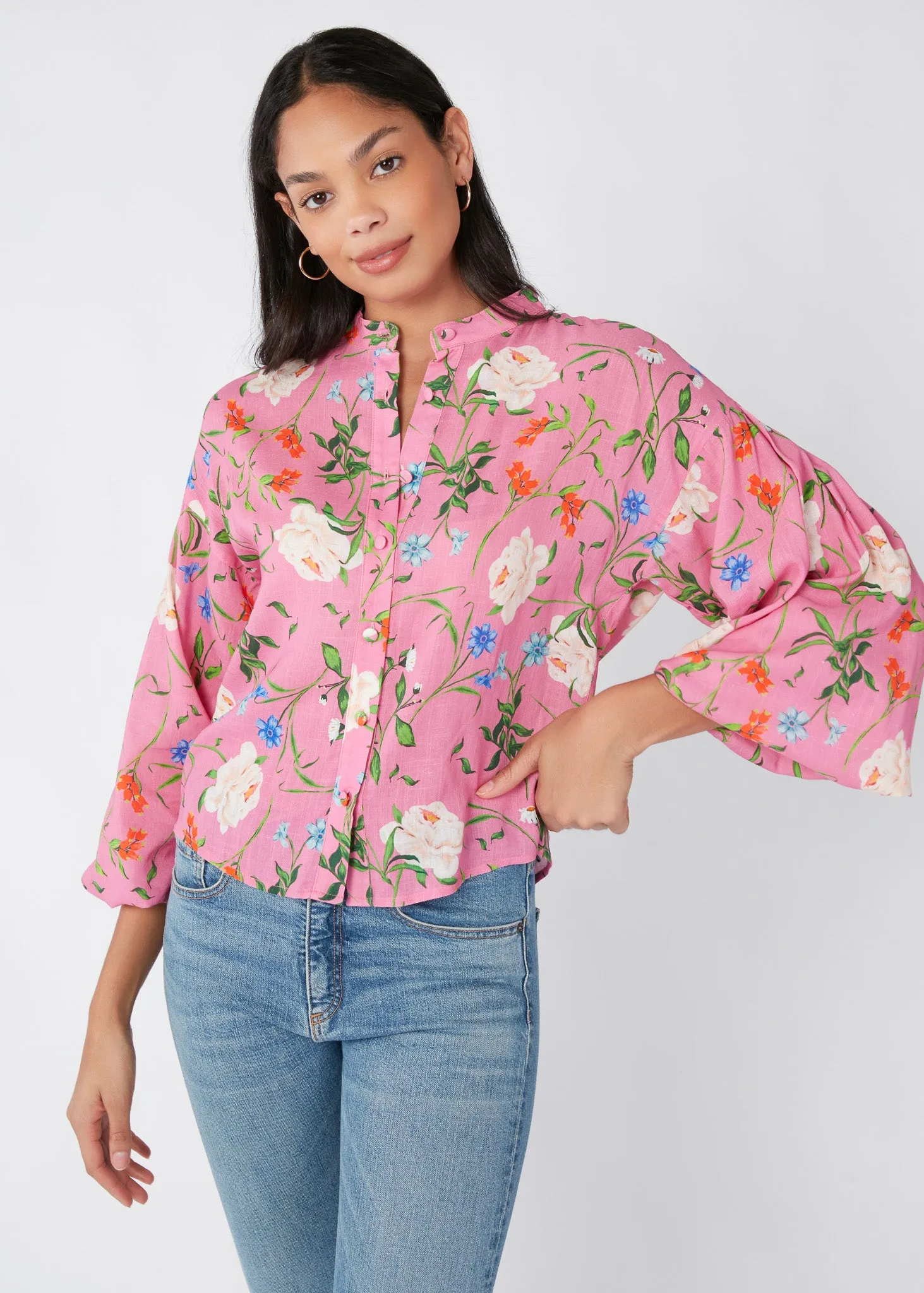 Audra Top Tossed Floral Pink sold by Abbey Glass product image thumbnail 3