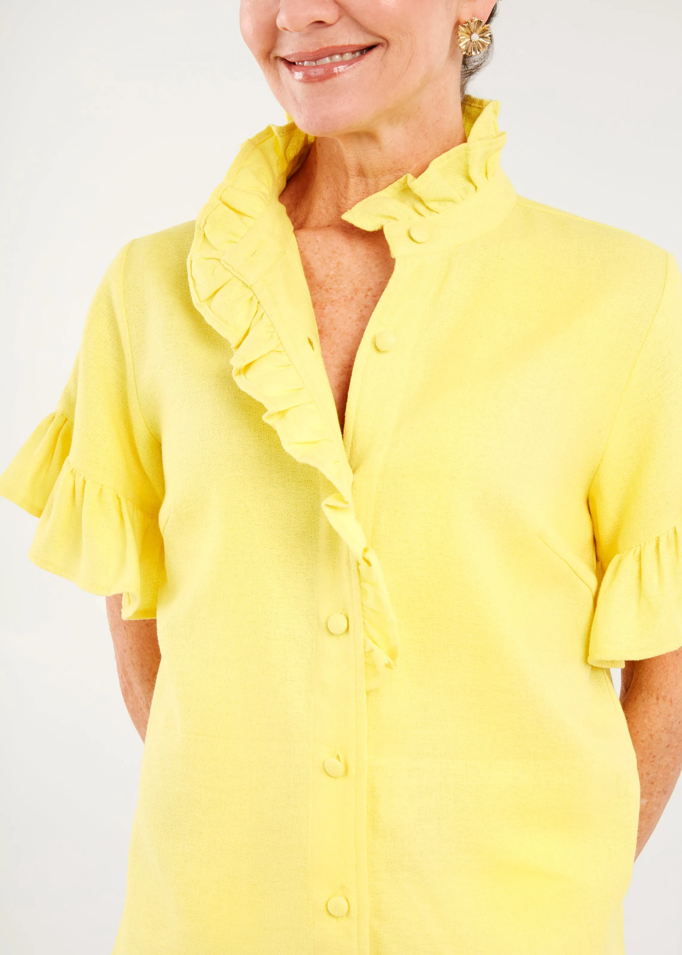 Sadie Top Yellow Linen sold by Abbey Glass product image thumbnail 2