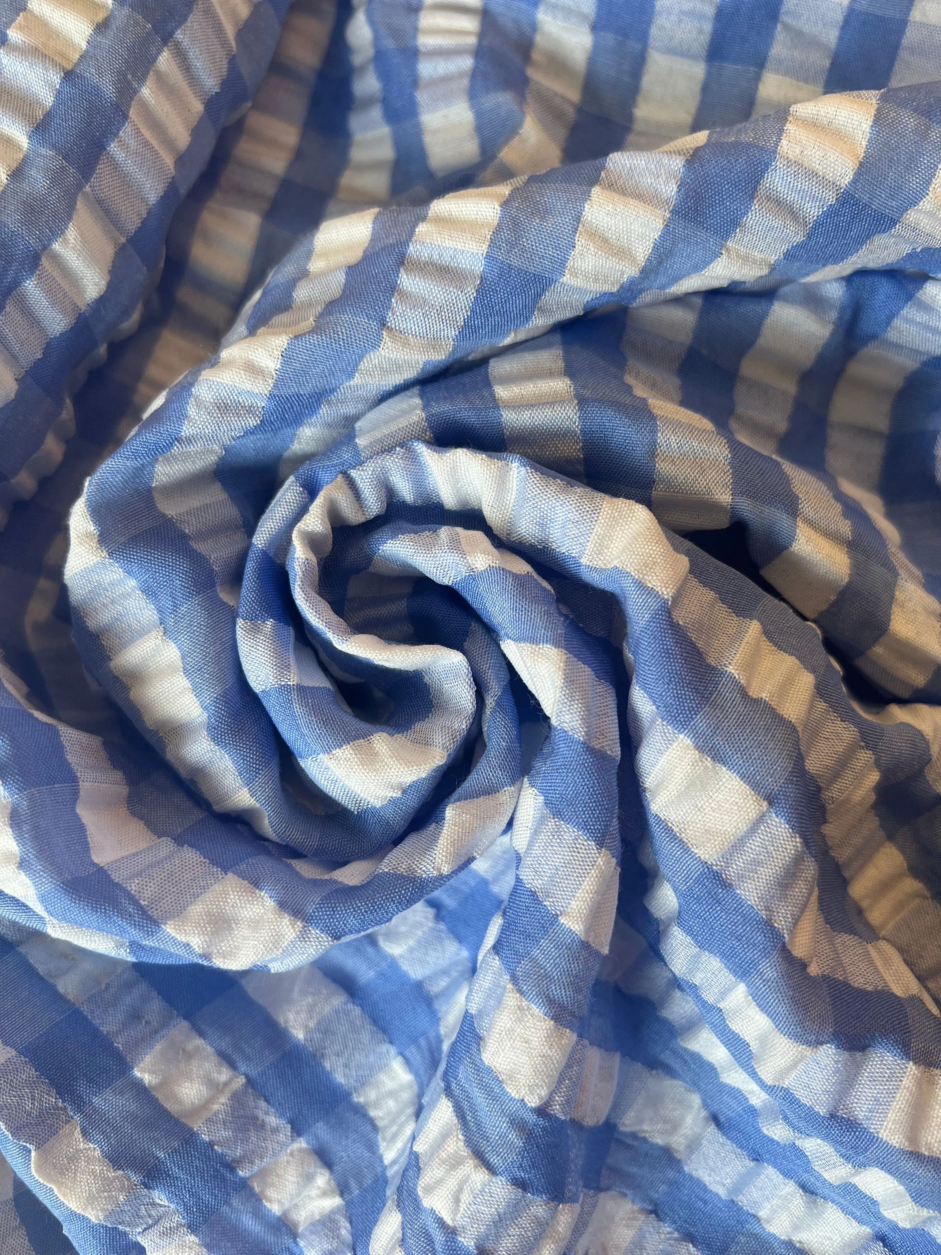 Sutton One-Shoulder Dress Gingham Cornflower Blue sold by Abbey Glass product image thumbnail 4