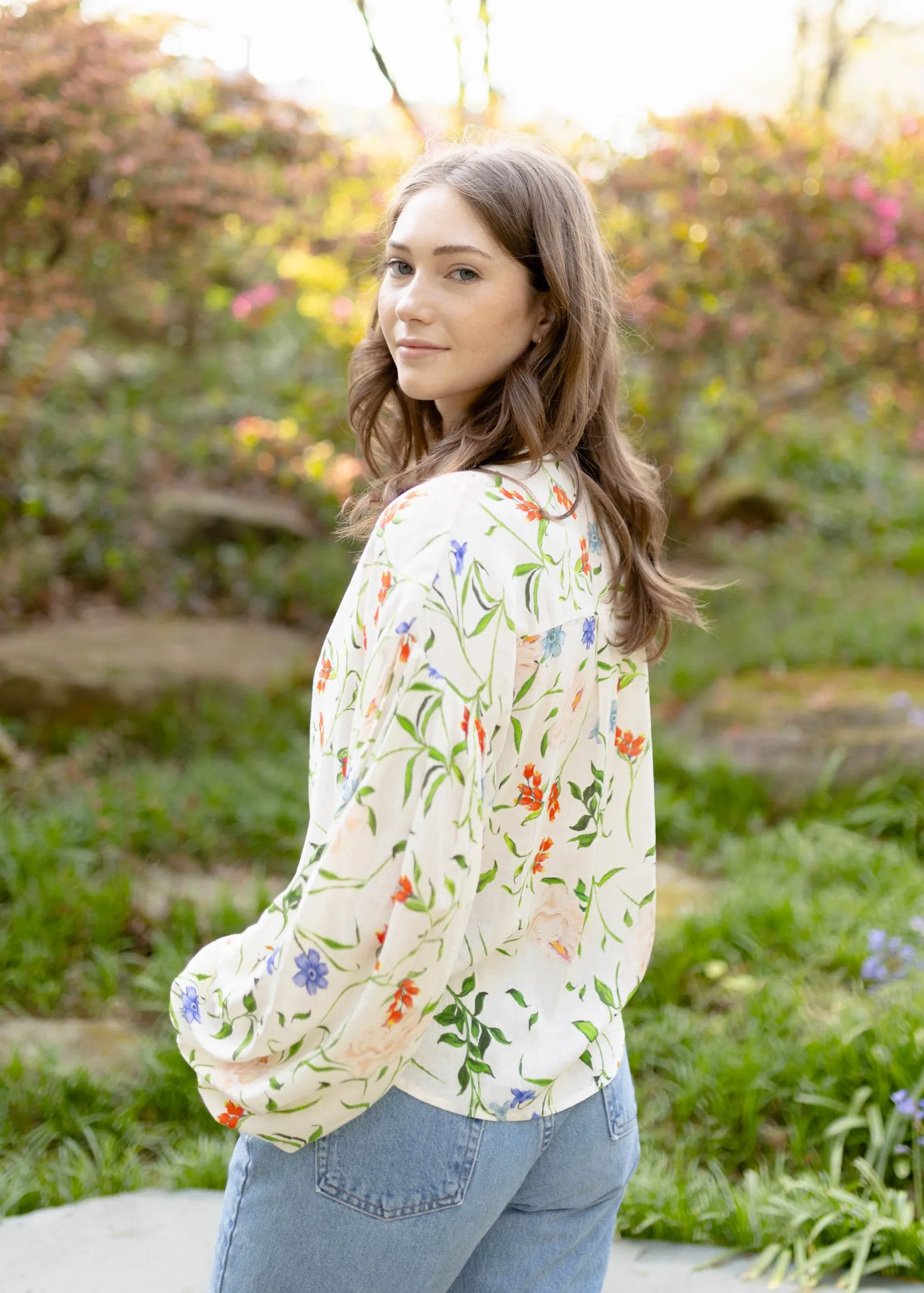 Audra Top Tossed Floral White sold by Abbey Glass product image thumbnail 2