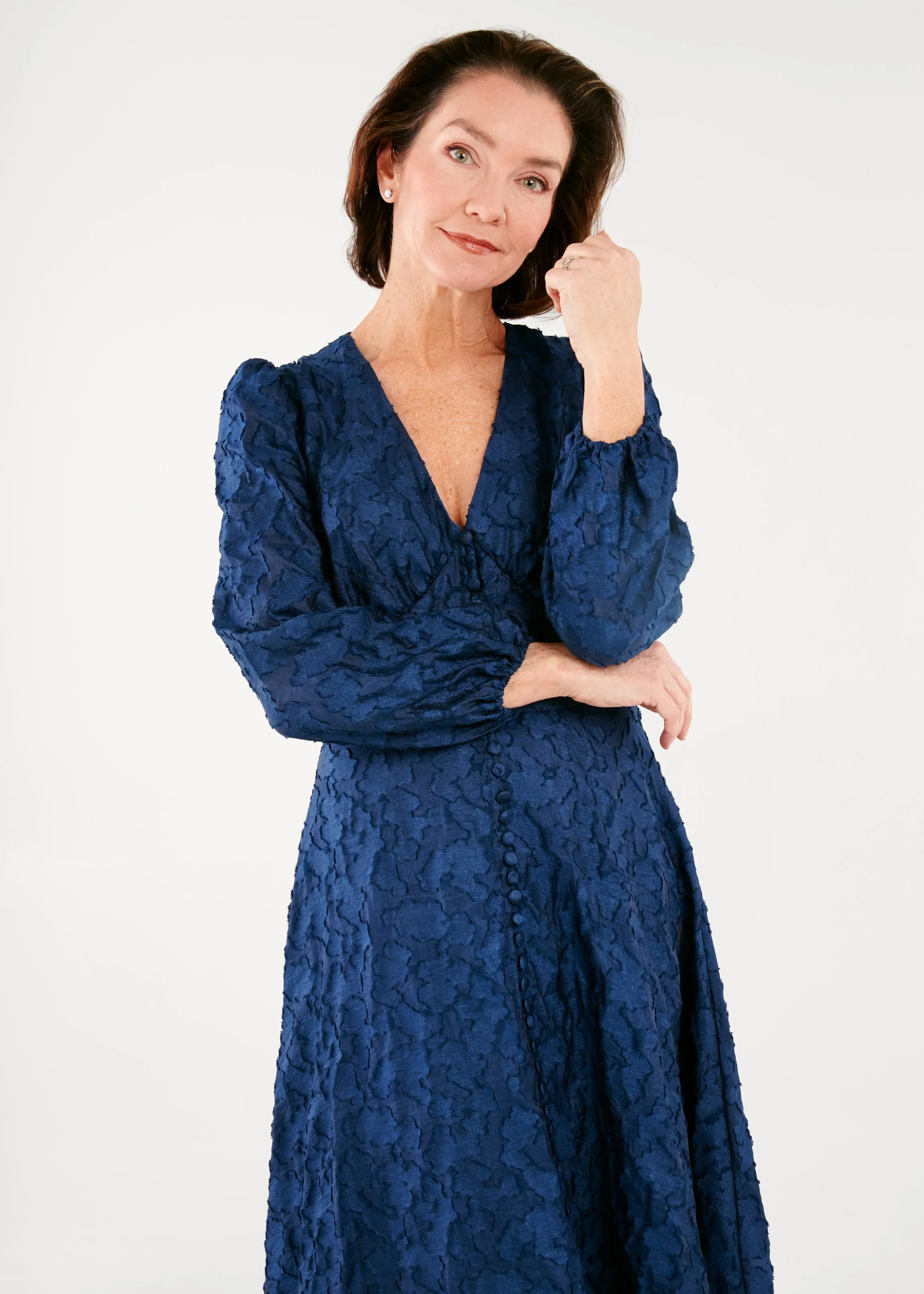 Brooke Gown Navy Cloud Organza sold by Abbey Glass product image thumbnail 2