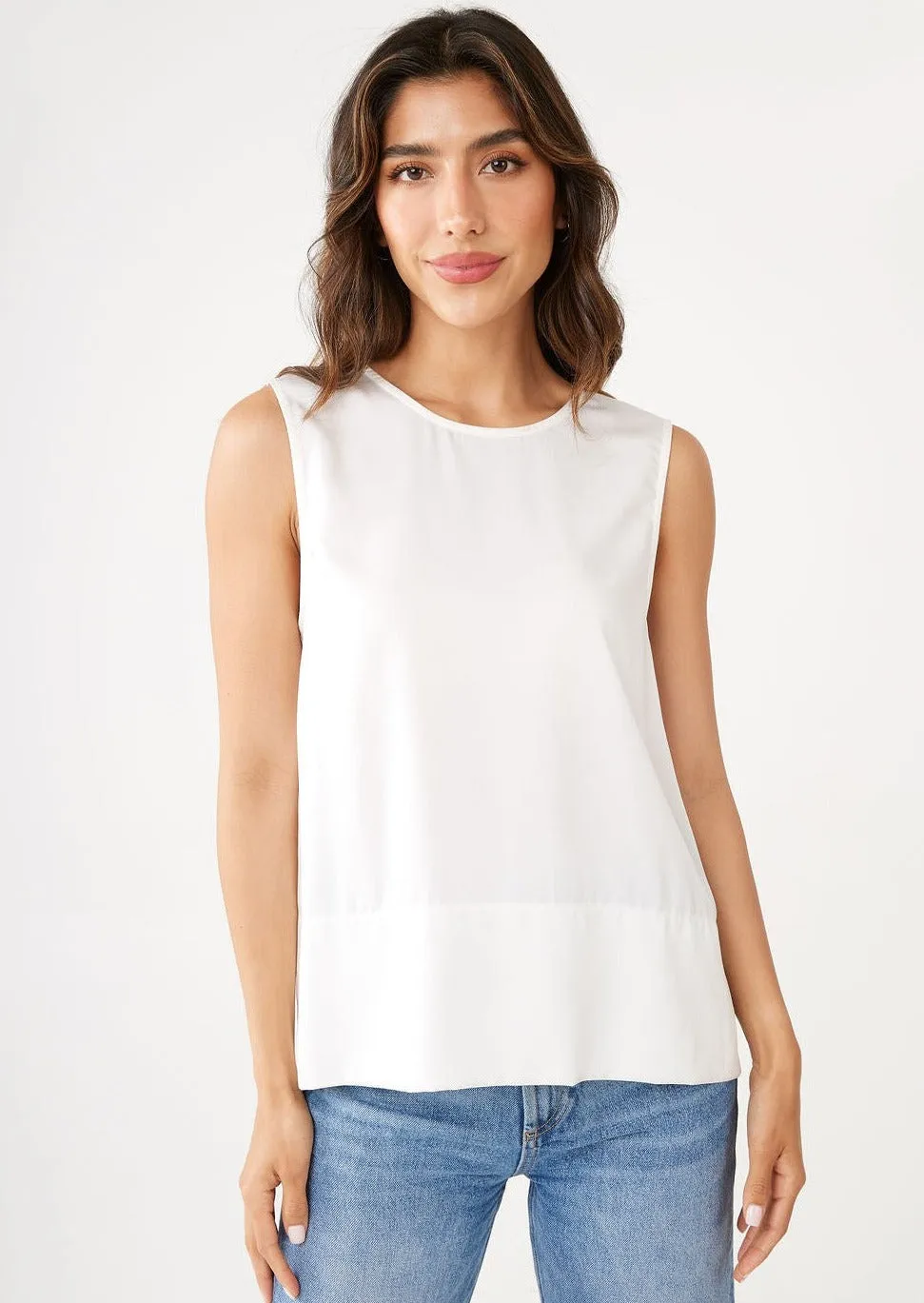 Zoe White Satin Top sold by Abbey Glass