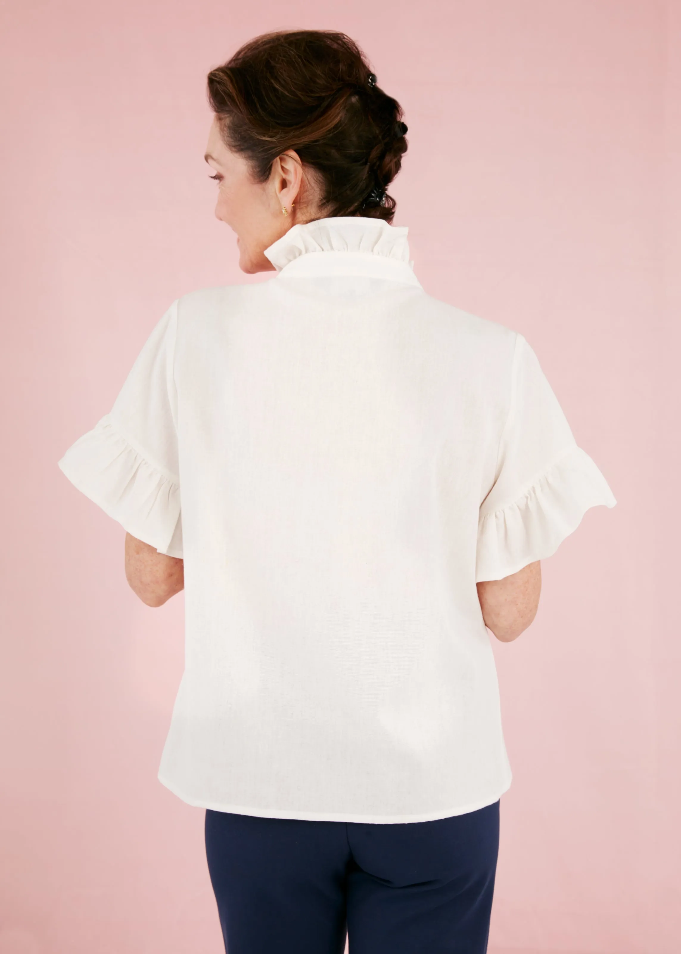 Sadie Top White Linen sold by Abbey Glass product image thumbnail 3