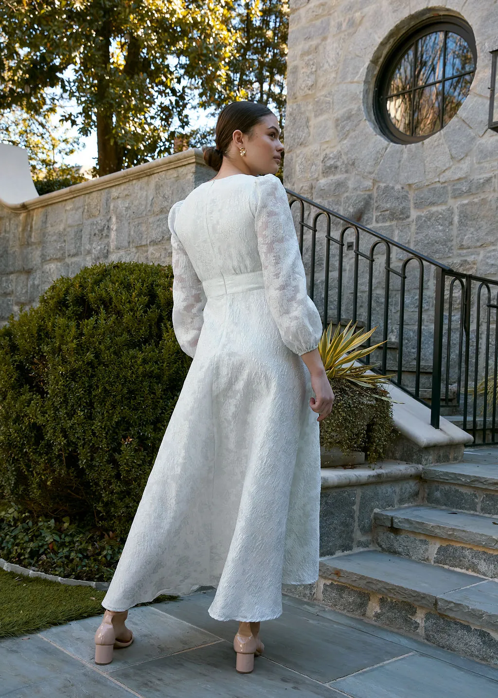 Brooke Gown White Silver Organza sold by Abbey Glass product image thumbnail 3