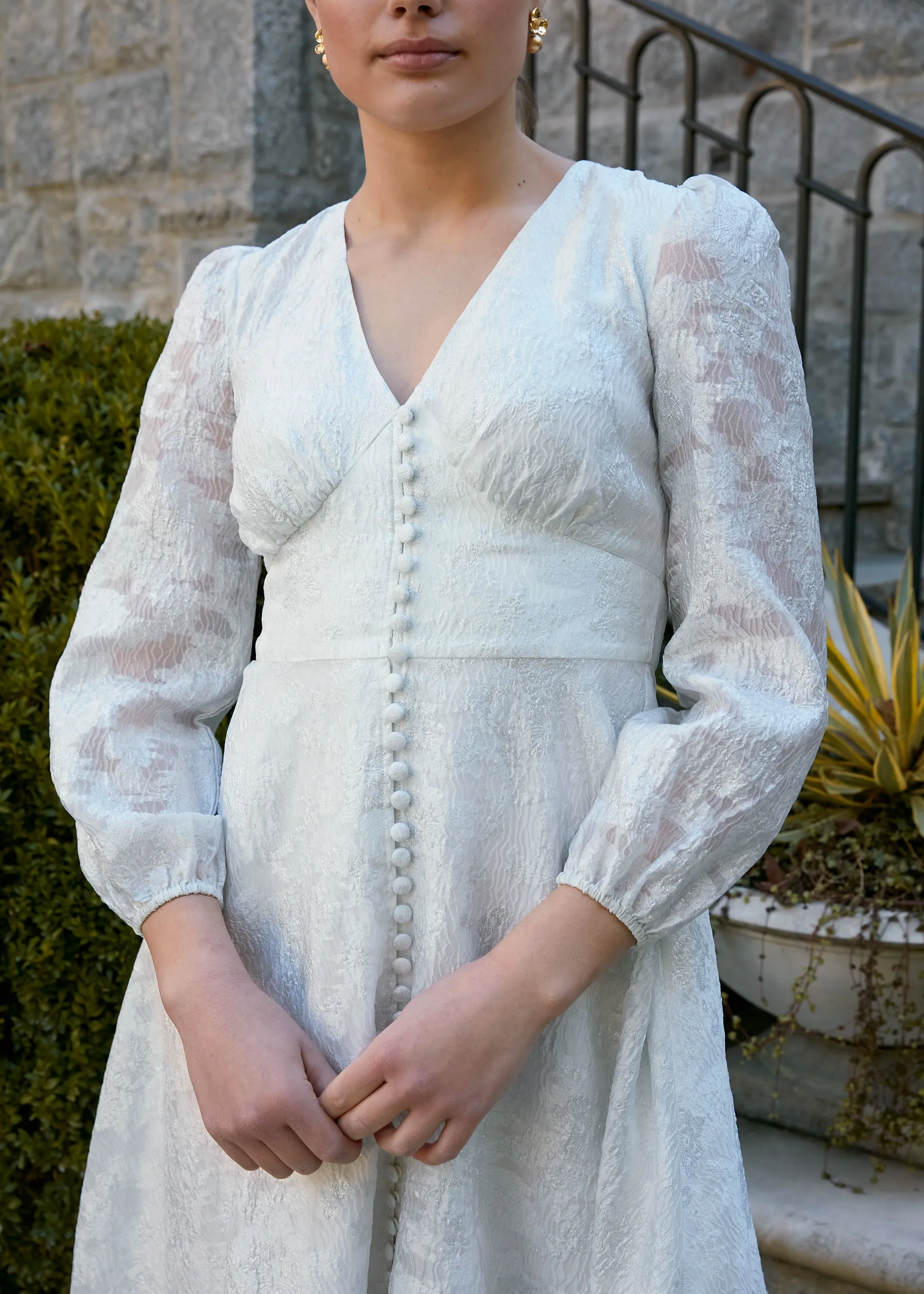 Brooke Gown White Silver Organza sold by Abbey Glass product image thumbnail 2