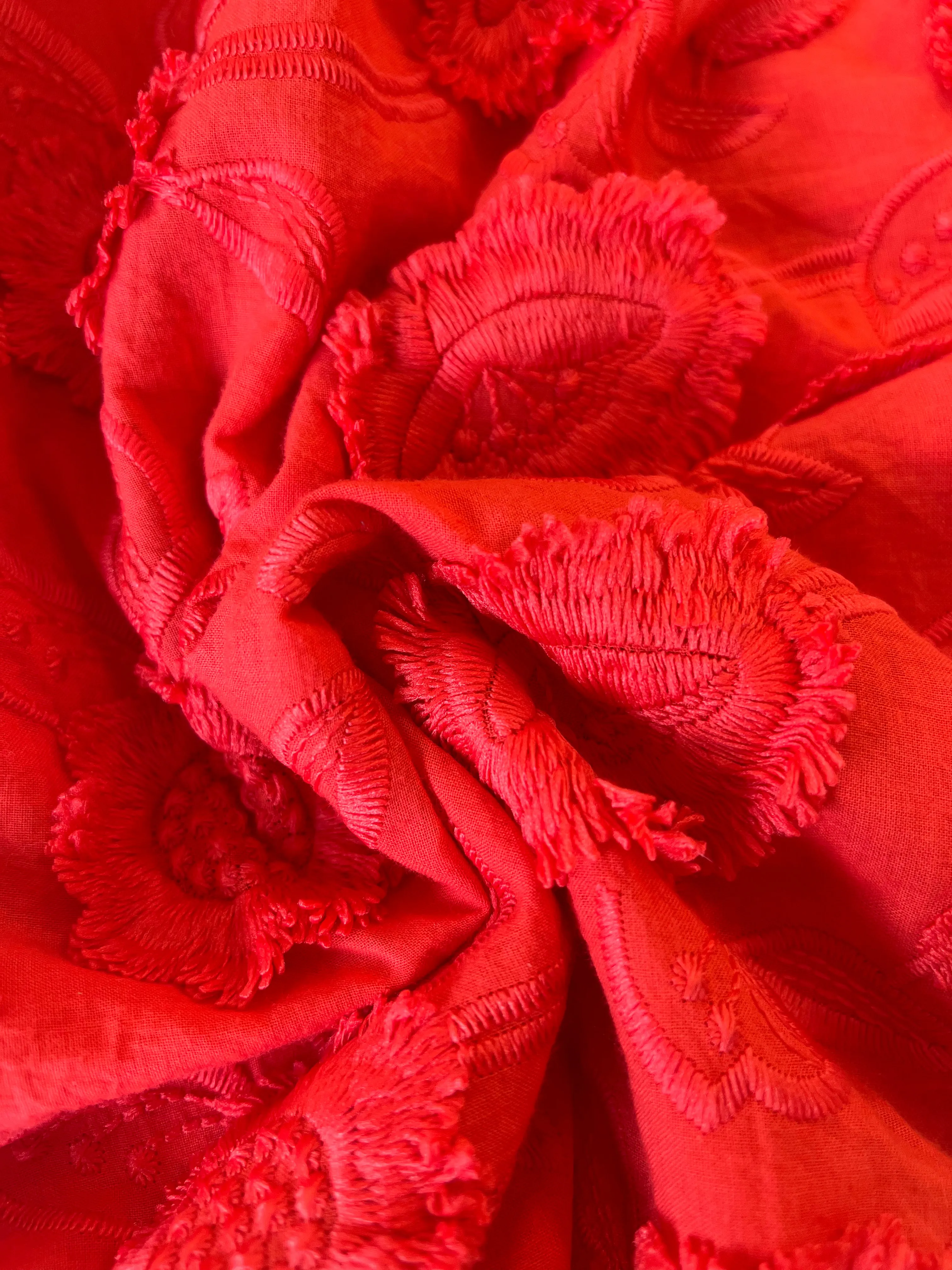 Barbara Ruffle Neck Top 3-D Floral sold by Abbey Glass product image thumbnail 4