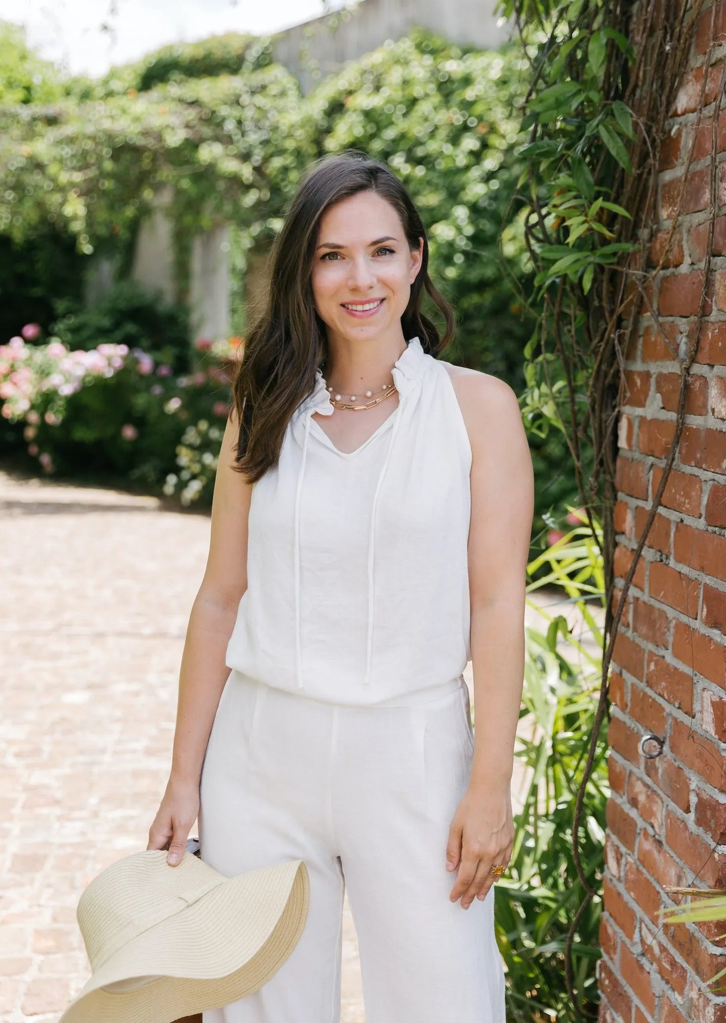 GILLIAN RUFFLE NECK TOP WHITE sold by Abbey Glass