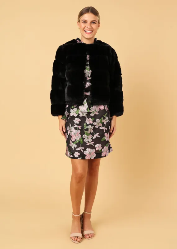 Ella Fur Jacket Black sold by Abbey Glass