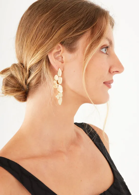 Linear 3 Flower Cluster Drop Earring sold by Abbey Glass