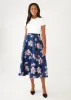 Eden Skirt Blue Plumeria Jacquard sold by Abbey Glass