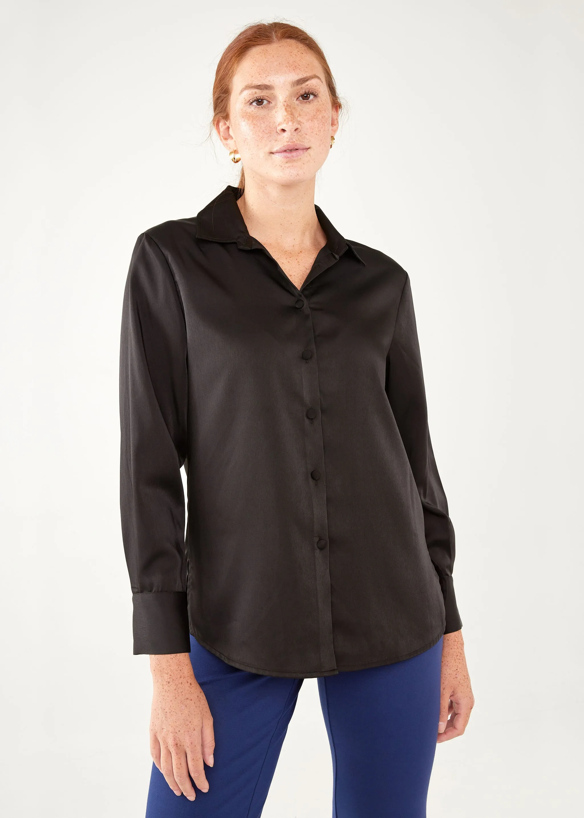 Nora Blouse Black Satin sold by Abbey Glass