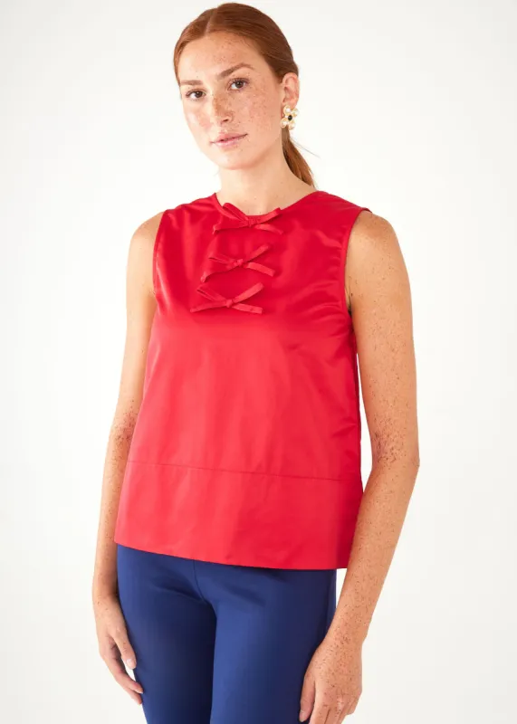 Zoe Top Red Duchess Satin sold by Abbey Glass