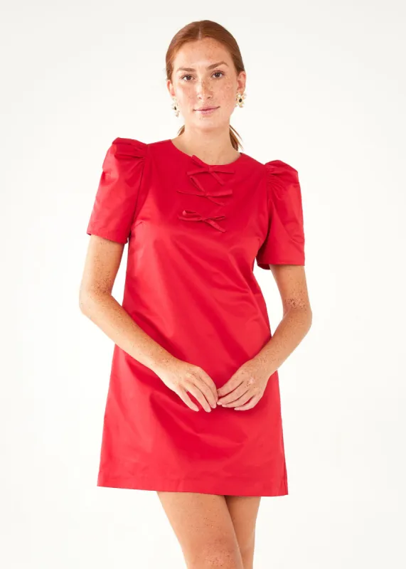 Marty Dress Red Duchess Satin sold by Abbey Glass