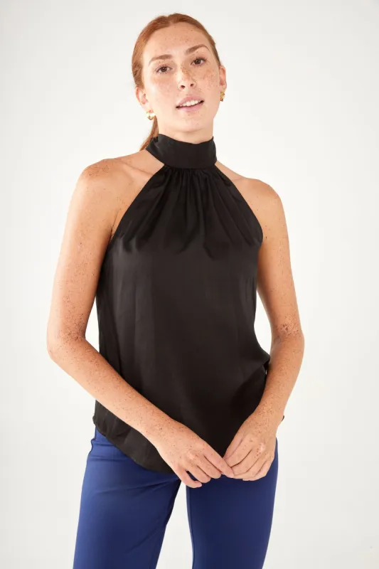 Rory Top Black Satin sold by Abbey Glass