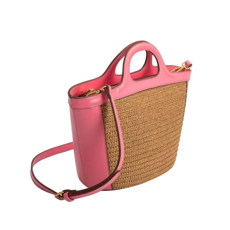 Amalfi Recycled Vegan Medium Top Handle Bag in Pink sold by Abbey Glass
