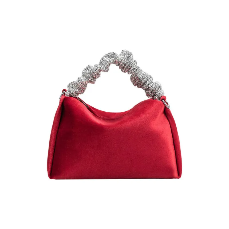 Estela Red Velvet Top Handle Bag sold by Abbey Glass