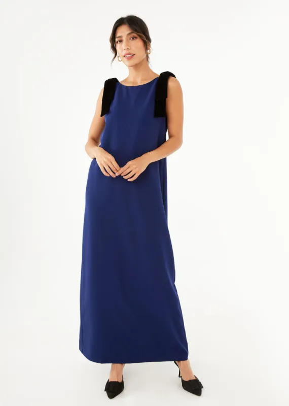 Michelle Gown Navy Crepe sold by Abbey Glass