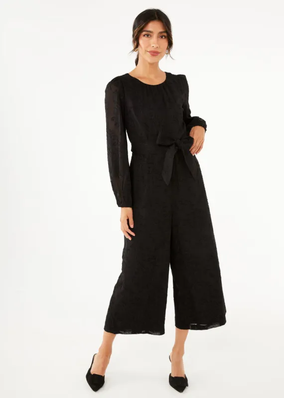 Brie Jumpsuit Black Burnout Chiffon sold by Abbey Glass