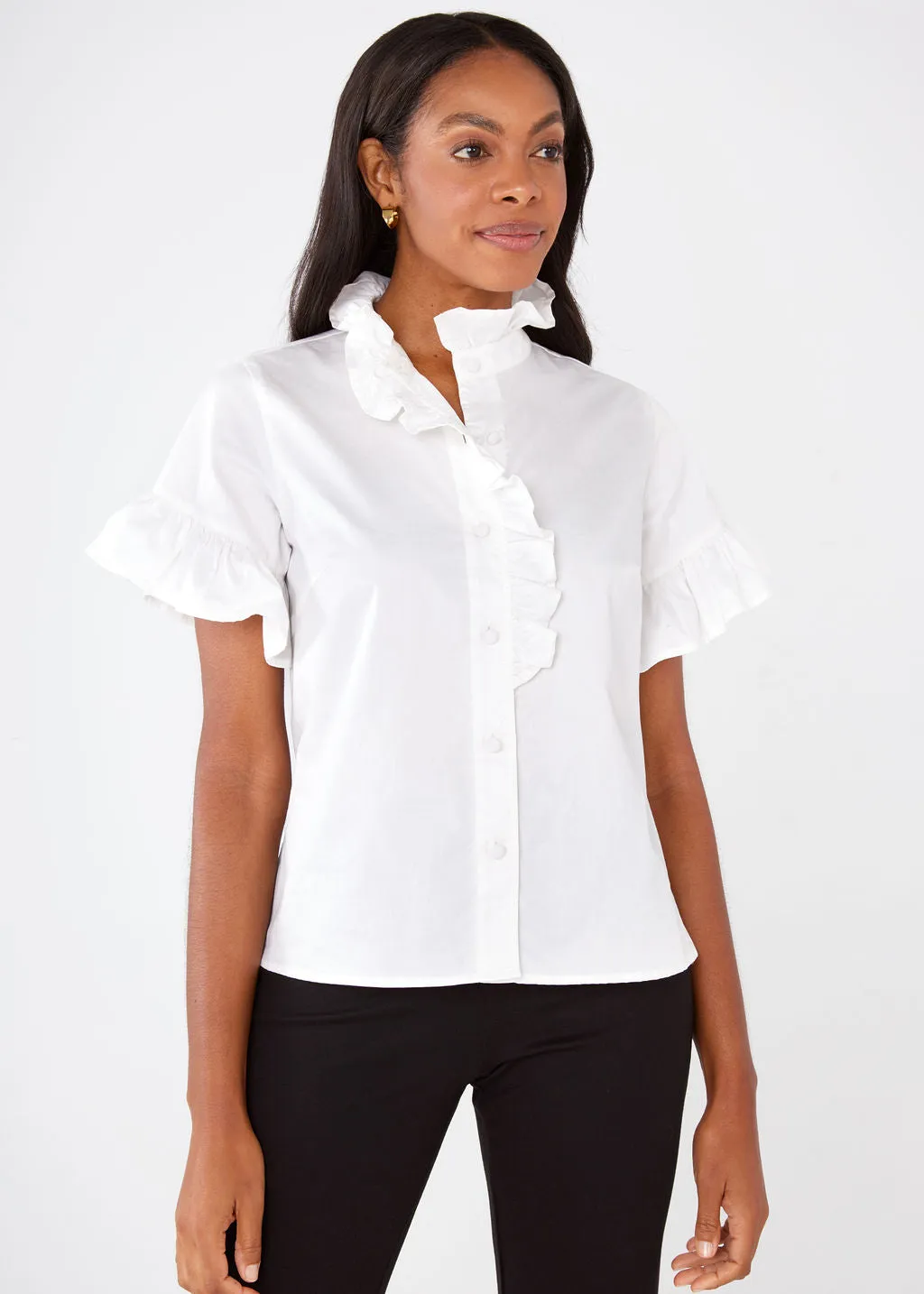 Sadie Top White Cotton Sateen sold by Abbey Glass