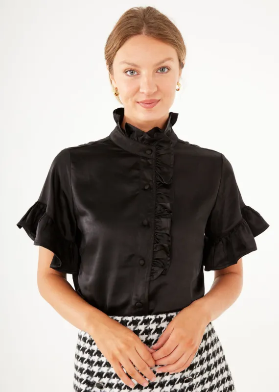 Sadie Top Black Satin sold by Abbey Glass