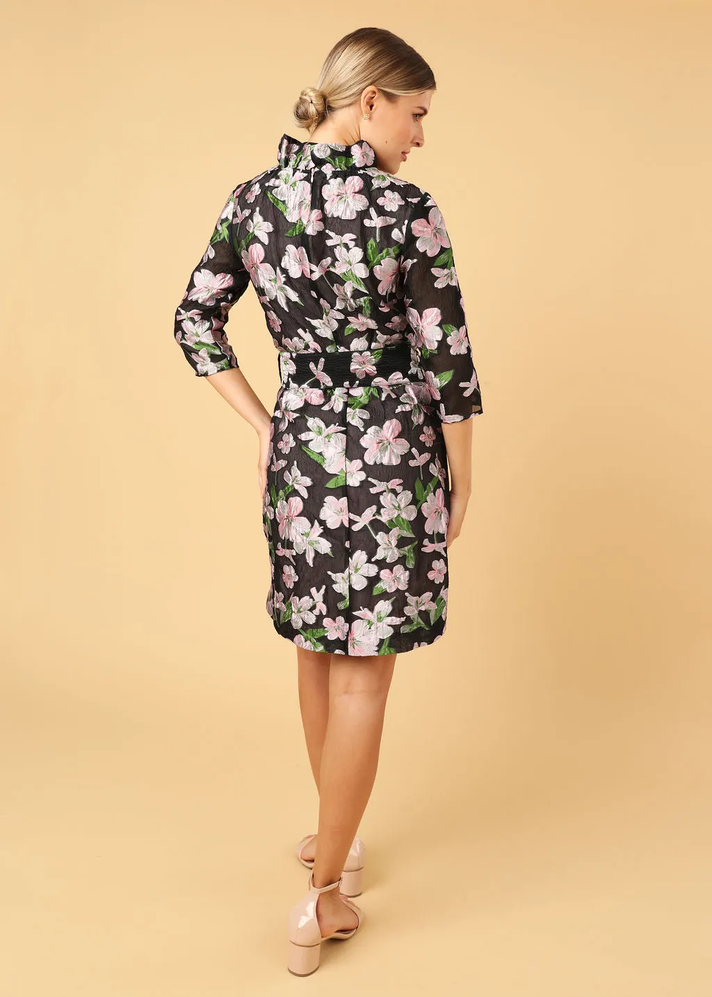 Claudine Dress Black Organza Bloom sold by Abbey Glass product image thumbnail 3