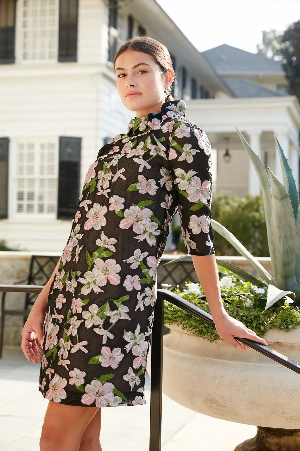 Claudine Dress Black Organza Bloom sold by Abbey Glass product image thumbnail 4