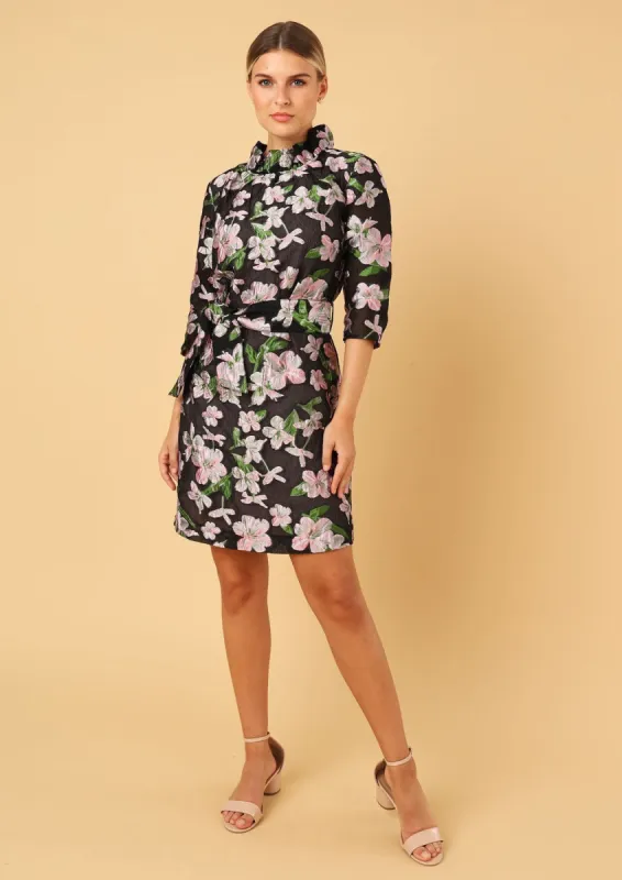 Claudine Dress Black Organza Bloom sold by Abbey Glass