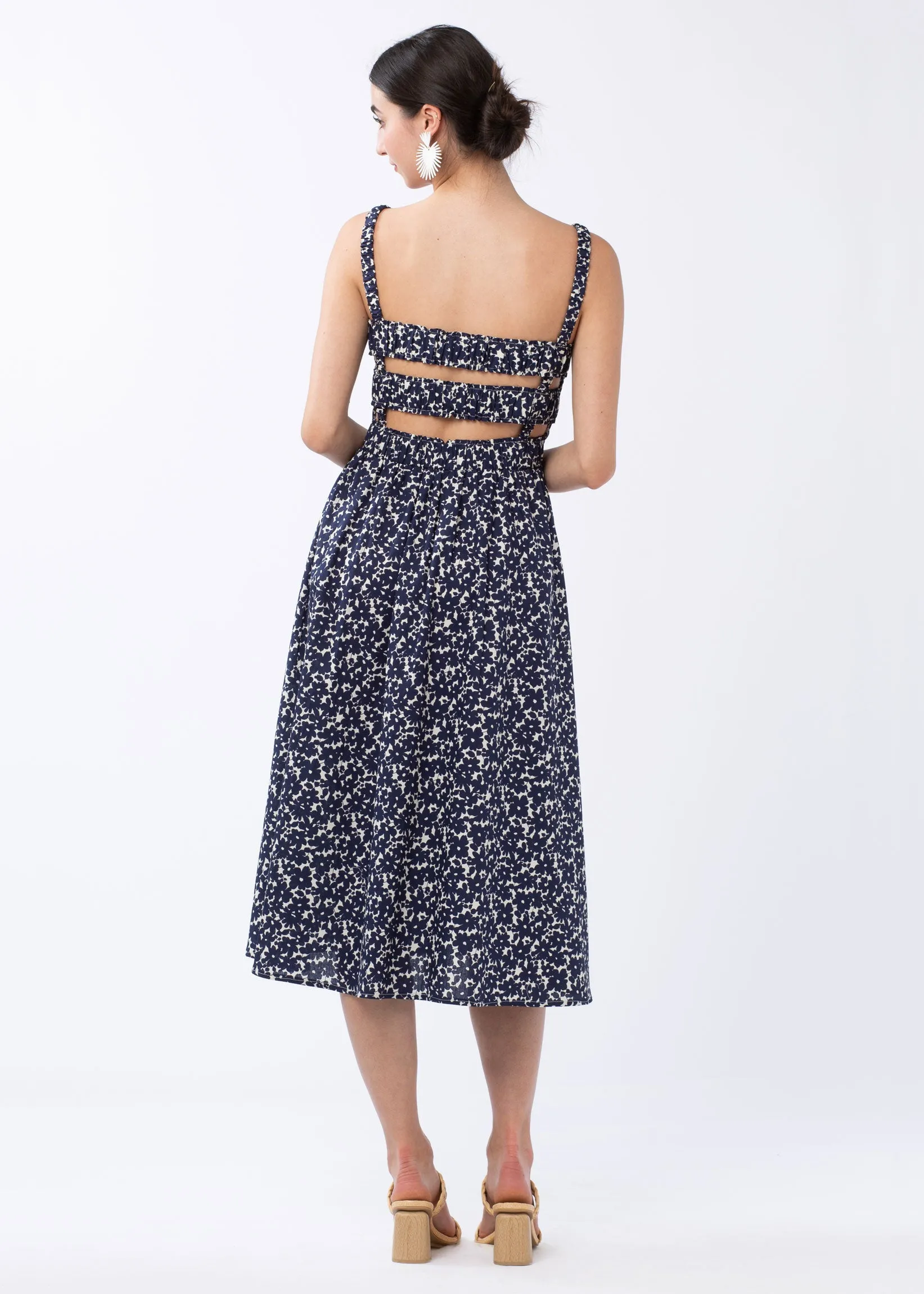 Ashley Smocked Dress Navy Floral sold by Abbey Glass product image thumbnail 2