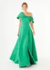 Amelia Gown Kelly Green Faille sold by Abbey Glass