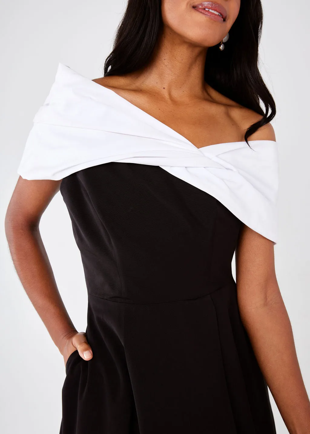 Amelia Gown Black and White Faille sold by Abbey Glass product image thumbnail 2