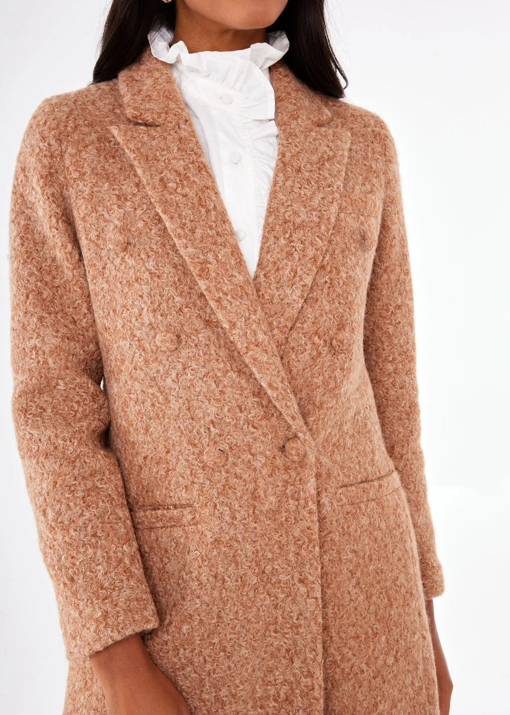 Abigail Coat Camel Shearling Boucle sold by Abbey Glass product image thumbnail 2