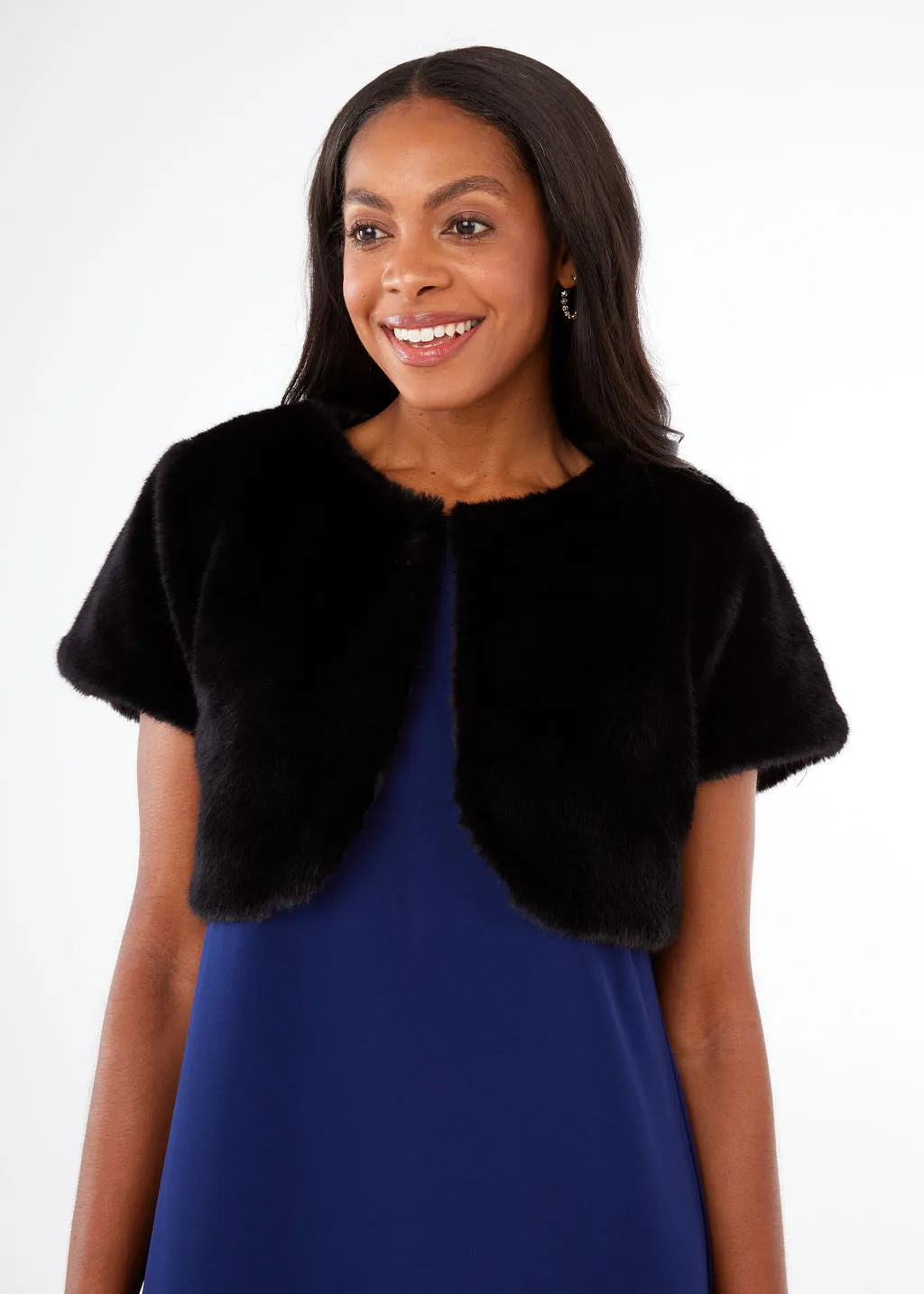 Jane Bolero Black Faux Fur sold by Abbey Glass