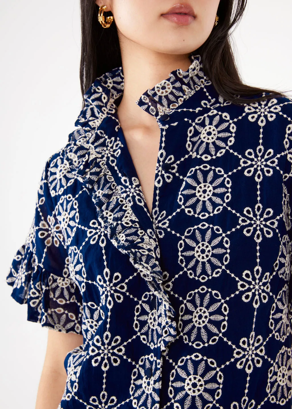 Sadie Top Navy Medallion Eyelet sold by Abbey Glass product image thumbnail 2