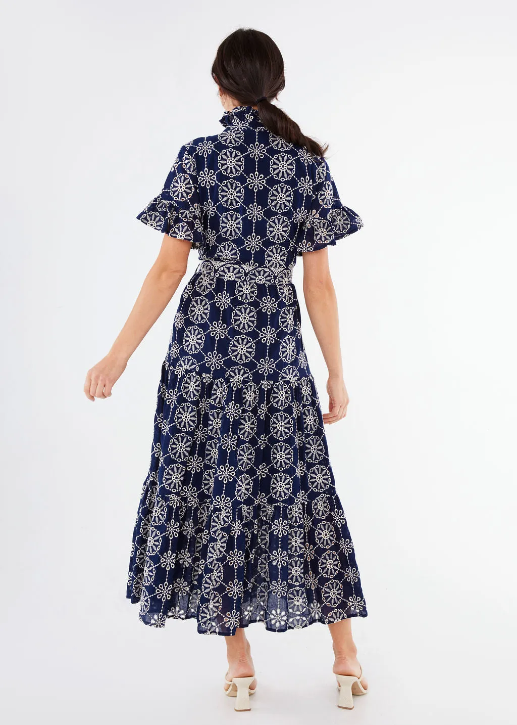Sadie Maxi Dress Navy Medallion Eyelet sold by Abbey Glass product image thumbnail 5