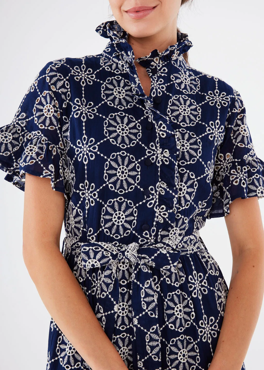 Sadie Maxi Dress Navy Medallion Eyelet sold by Abbey Glass product image thumbnail 2